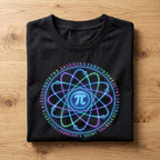 Pi Atom Shirt – Neon Science Math Symbol Tee with Digits Orbit, Hoodie