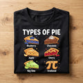 Types of Pie Shirt – Cute Kawaii Pi Day Dessert Tee with Funny Flavors, Hoodie