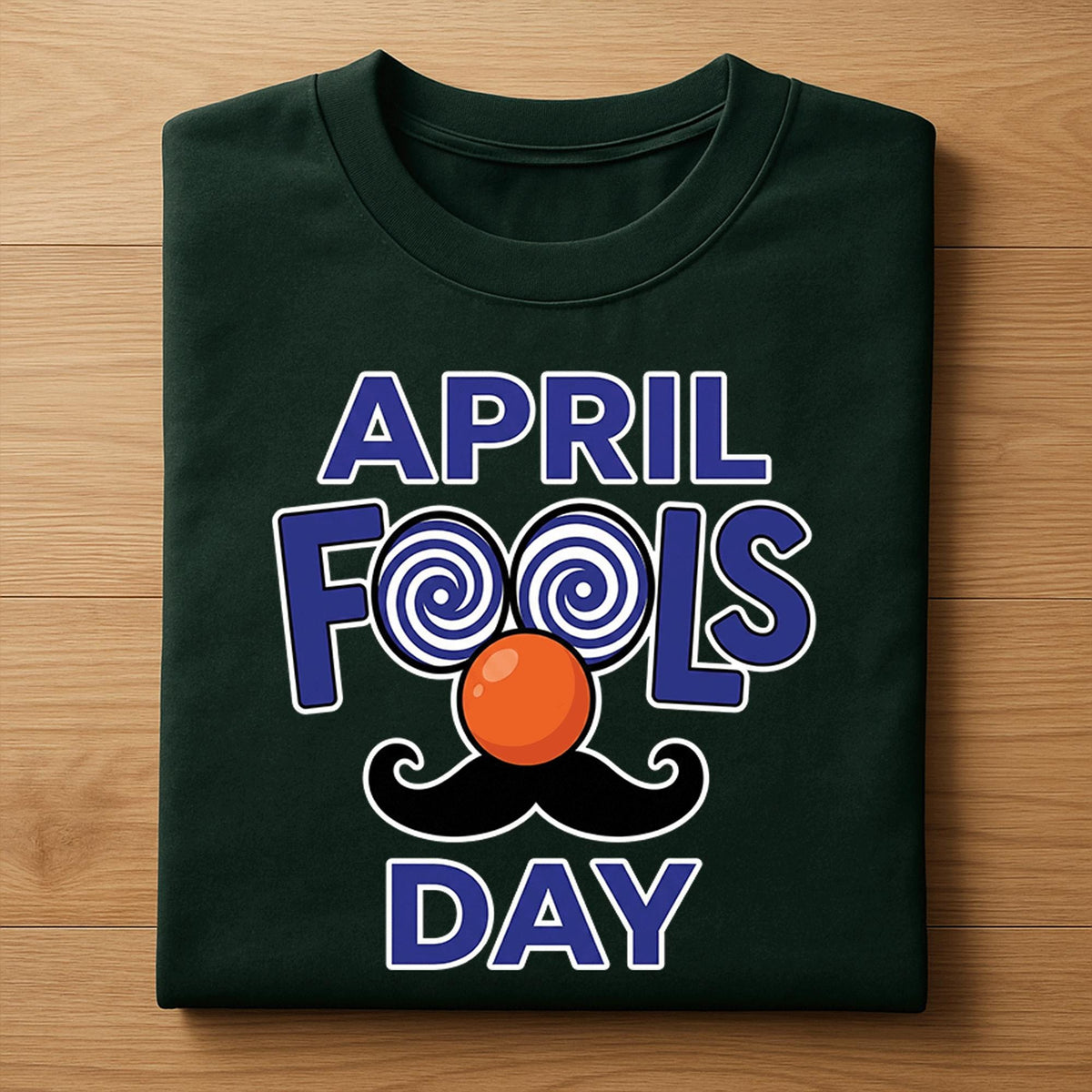 Funny April Fools Day Shirt with Mustache and Clown Nose – Prank Day Tee, Fools Day Hoodie, Sweatshirt Gift for Trickster Men Women Kids