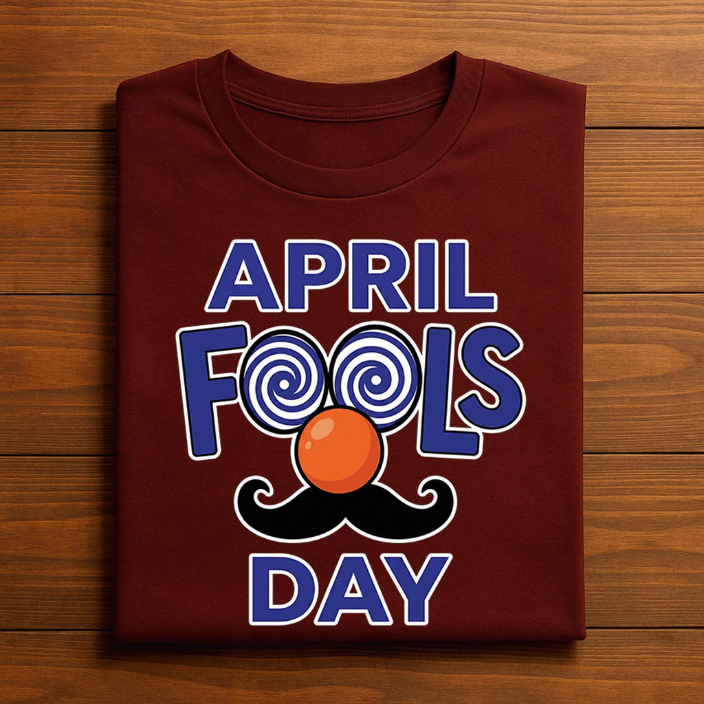 Funny April Fools Day Shirt with Mustache and Clown Nose – Prank Day Tee, Fools Day Hoodie, Sweatshirt Gift for Trickster Men Women Kids