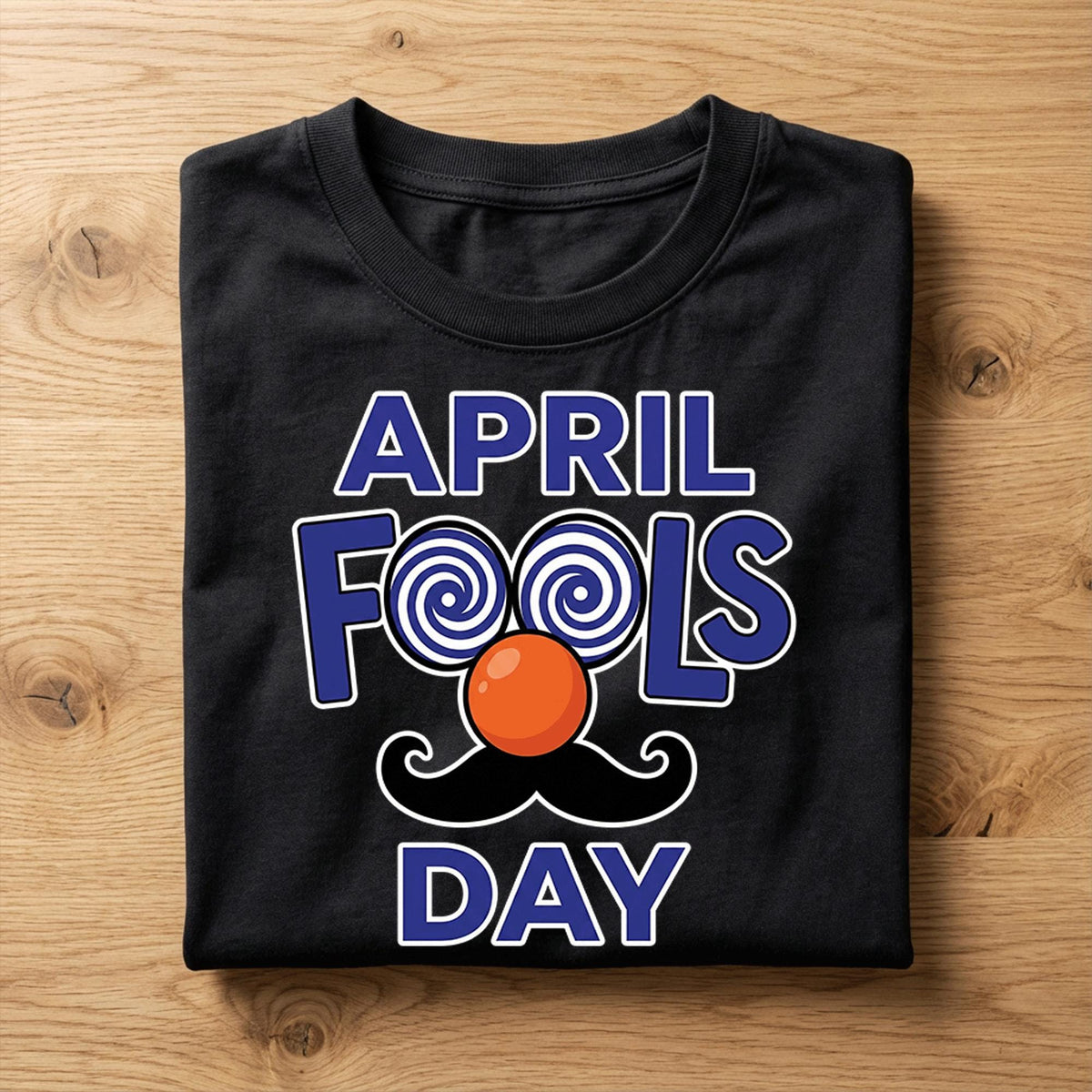 Funny April Fools Day Shirt with Mustache and Clown Nose – Prank Day Tee, Fools Day Hoodie