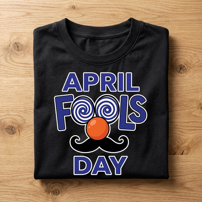 Funny April Fools Day Shirt with Mustache and Clown Nose – Prank Day Tee, Fools Day Hoodie