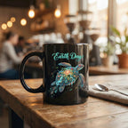 Earth Day Sea Turtle Mug Colorful Ocean Wildlife Environmental Coffee Cup Gift Earth Cup Gift