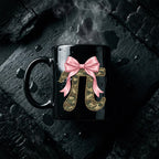 Camo Pi Symbol Mug with Pink Bow Cute Math Gift for Girls STEM Coffee Cup Teacher Cup Pi Day Coffee Mug