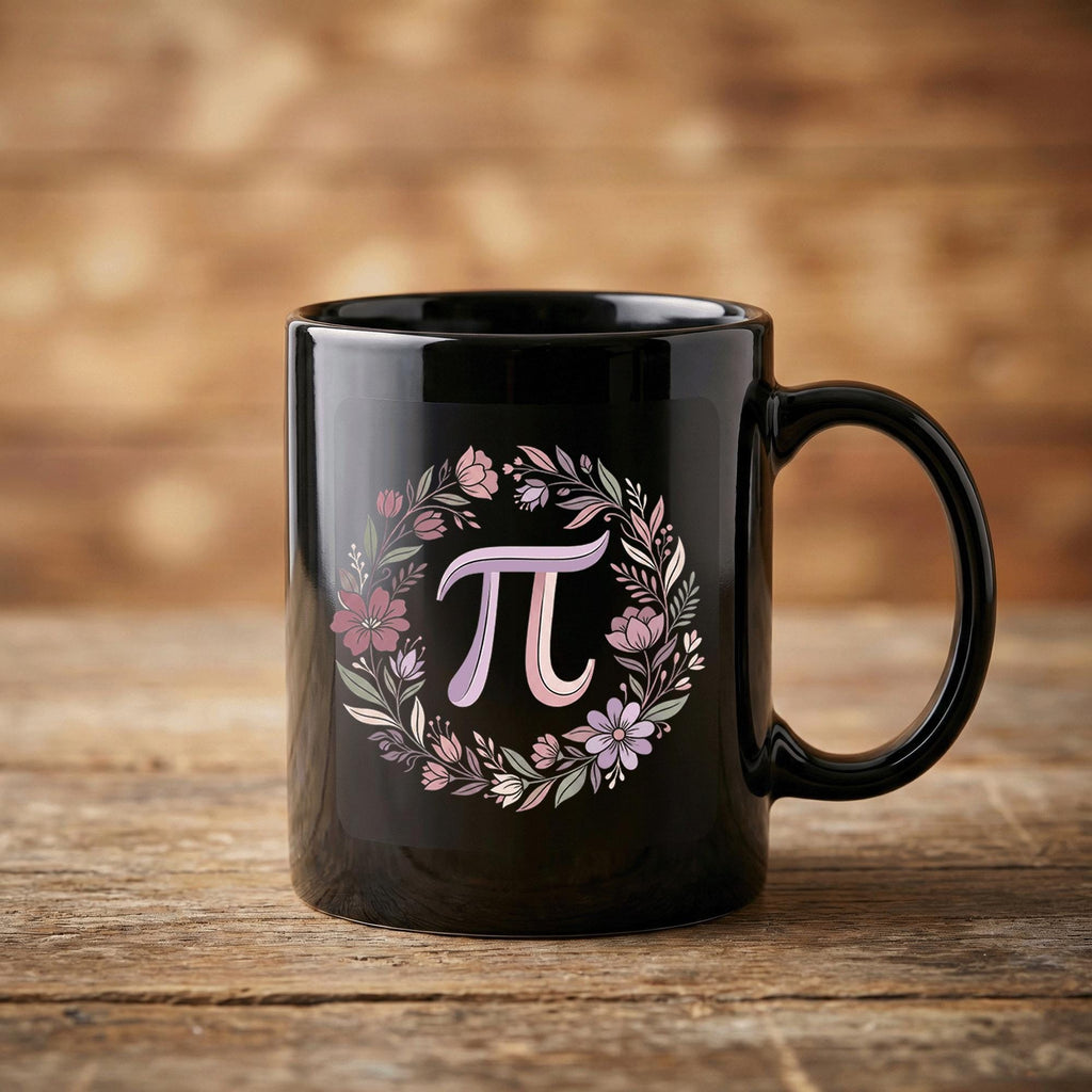 Floral Pi Mug Math Symbol with Flower Wreath Cute STEM Gift Coffee Cup Teacher Cup Pi Day Coffee Mug