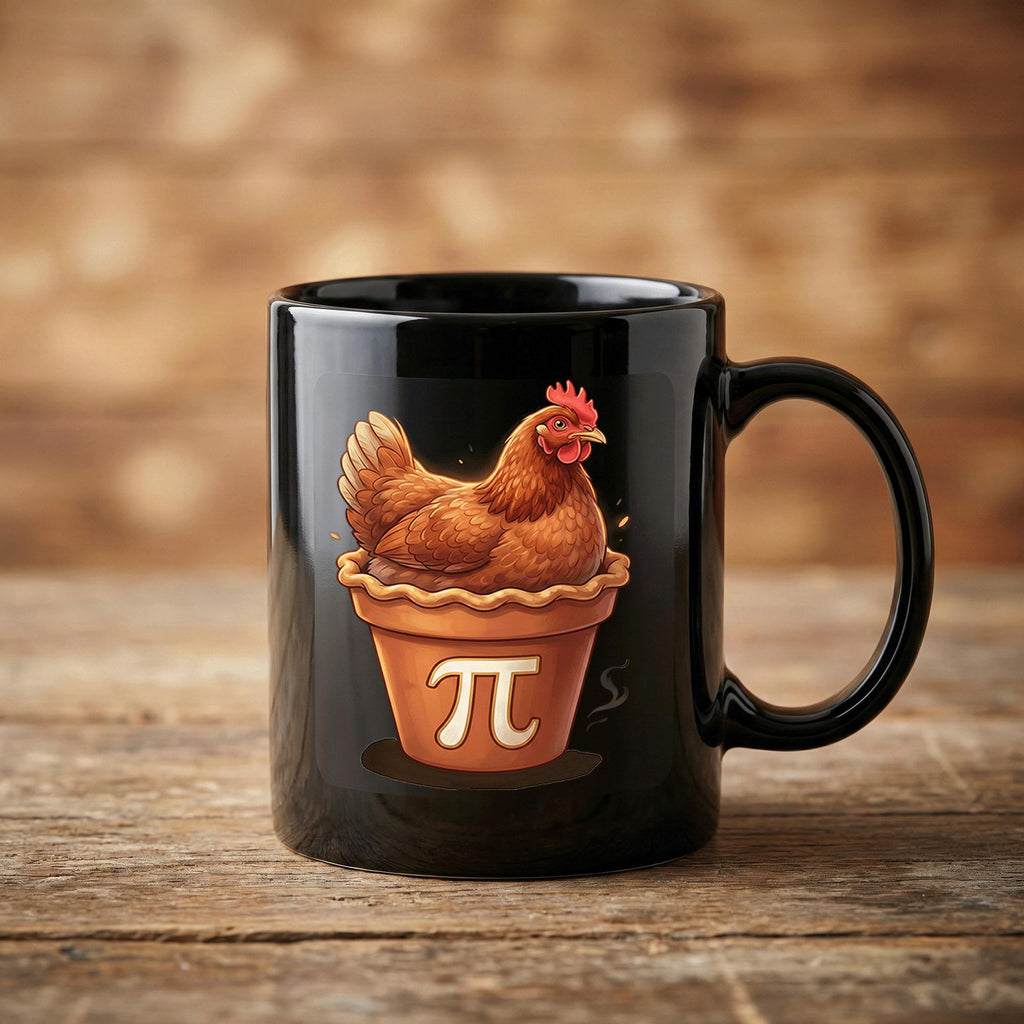 Chicken Pot Pi Mug Funny Math Pun Coffee Cup Cute Pi Day Gift Teacher Cup Pi Day Coffee Mug