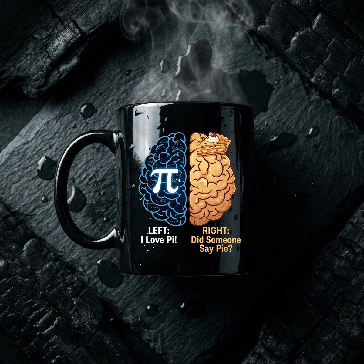 Left Brain Right Brain Pi Mug Funny Math and Pie Lover Coffee Cup Gift Teacher Cup Pi Day Coffee Mug