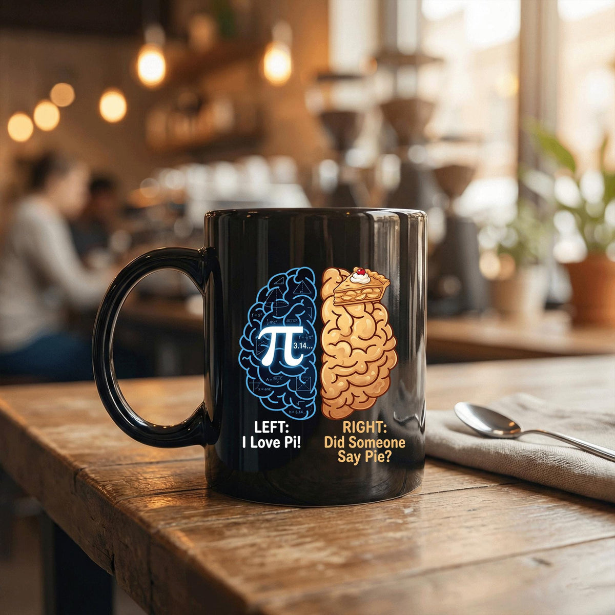 Left Brain Right Brain Pi Mug Funny Math and Pie Lover Coffee Cup Gift Teacher Cup Pi Day Coffee Mug