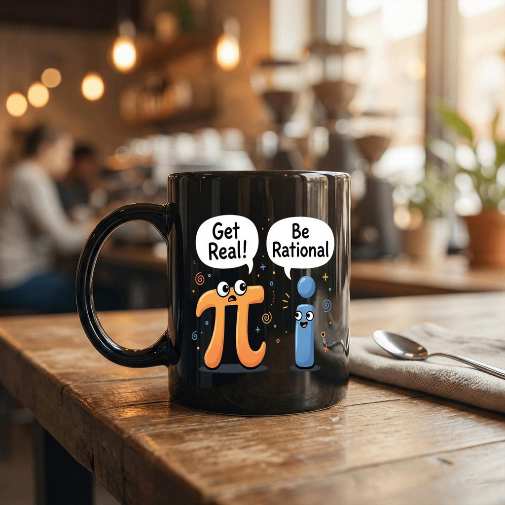 Get Real Be Rational Funny Math Mug Pi vs Imaginary Number Joke Coffee Cup Gift Teacher Cup Pi Day Coffee Mug