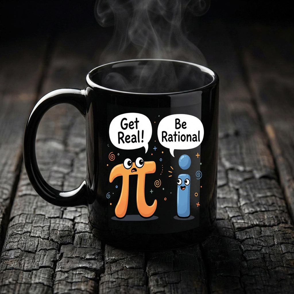 Get Real Be Rational Funny Math Mug Pi vs Imaginary Number Joke Coffee Cup Gift Teacher Cup Pi Day Coffee Mug