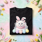 Cute Easter Bunny Cat Shirt, Kitten With Bunny Ears Easter Tee, Pastel Easter Eggs Cat Lover Shirt, Spring Holiday Graphic Tee Gift
