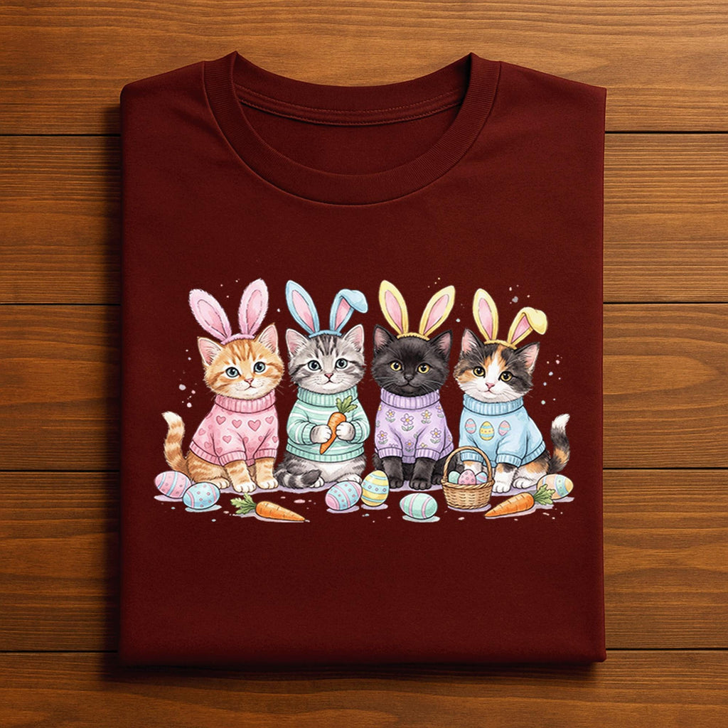 Cute Easter Cats Shirt, Kittens With Bunny Ears Easter Tee, Cat Lover Easter Shirt, Funny Spring Cat Graphic Tee, Easter Egg Hunt Gift