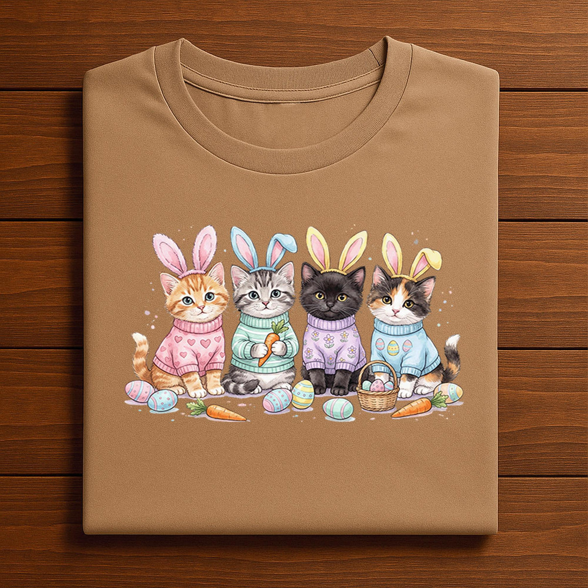 Cute Easter Cats Shirt, Kittens With Bunny Ears Easter Tee, Cat Lover Easter Shirt, Funny Spring Cat Graphic Tee, Easter Egg Hunt Gift