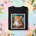 Cute Easter Kitten Shirt, Cat Holding Easter Egg Tee
