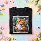 Cute Easter Kitten Shirt, Cat Holding Easter Egg Tee