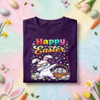 Funny Dabbing Easter Bunny Shirt, Happy Easter Bunny With Sunglasses Tee, Cute Egg Hunt Easter Graphic Shirt, Kids Spring Gift