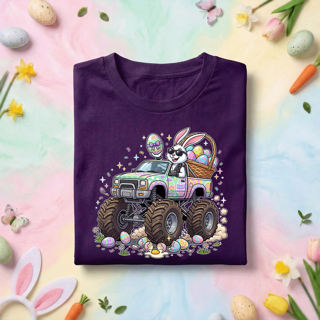 Funny Easter Bunny Monster Truck Shirt, Easter Bunny Truck Graphic Tee, Cute Egg Hunt Monster Truck Shirt, Kids Easter Truck Gift