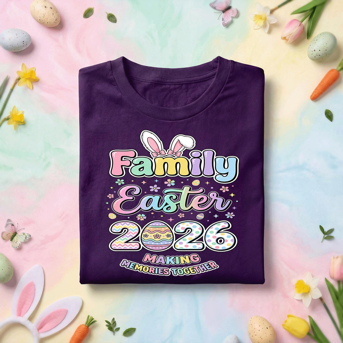 Family Easter 2026 Shirt Making Memories Together, Cute Bunny Ears Easter Family Matching Tee, Easter Celebration Shirt