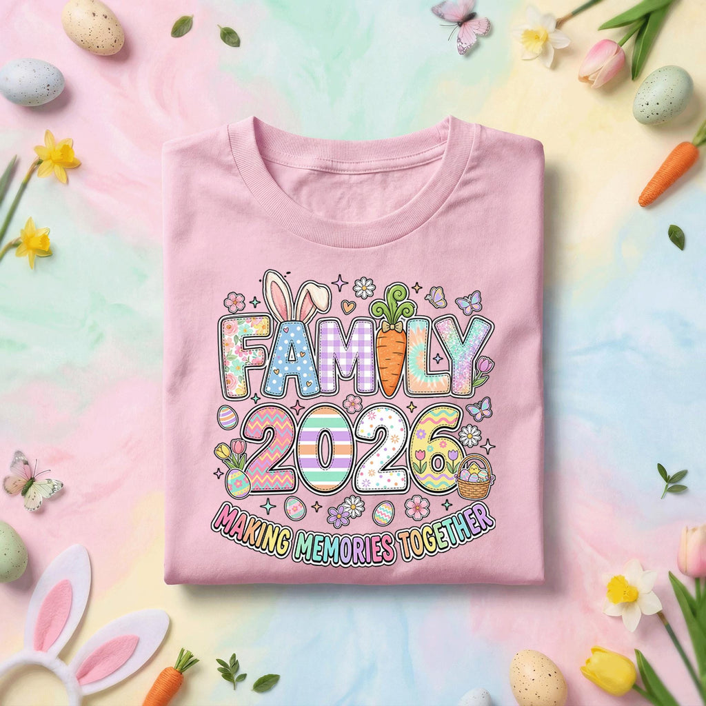 Family Easter 2026 Shirt Making Memories Together, Cute Bunny Carrot Easter Family Matching Tee, Easter Egg Hunt Family Shirt