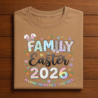 Family Easter 2026 Shirt Making Memories Together, Cute Bunny Ears Carrot Easter Family Matching Tee, Pastel Spring Easter Shirt