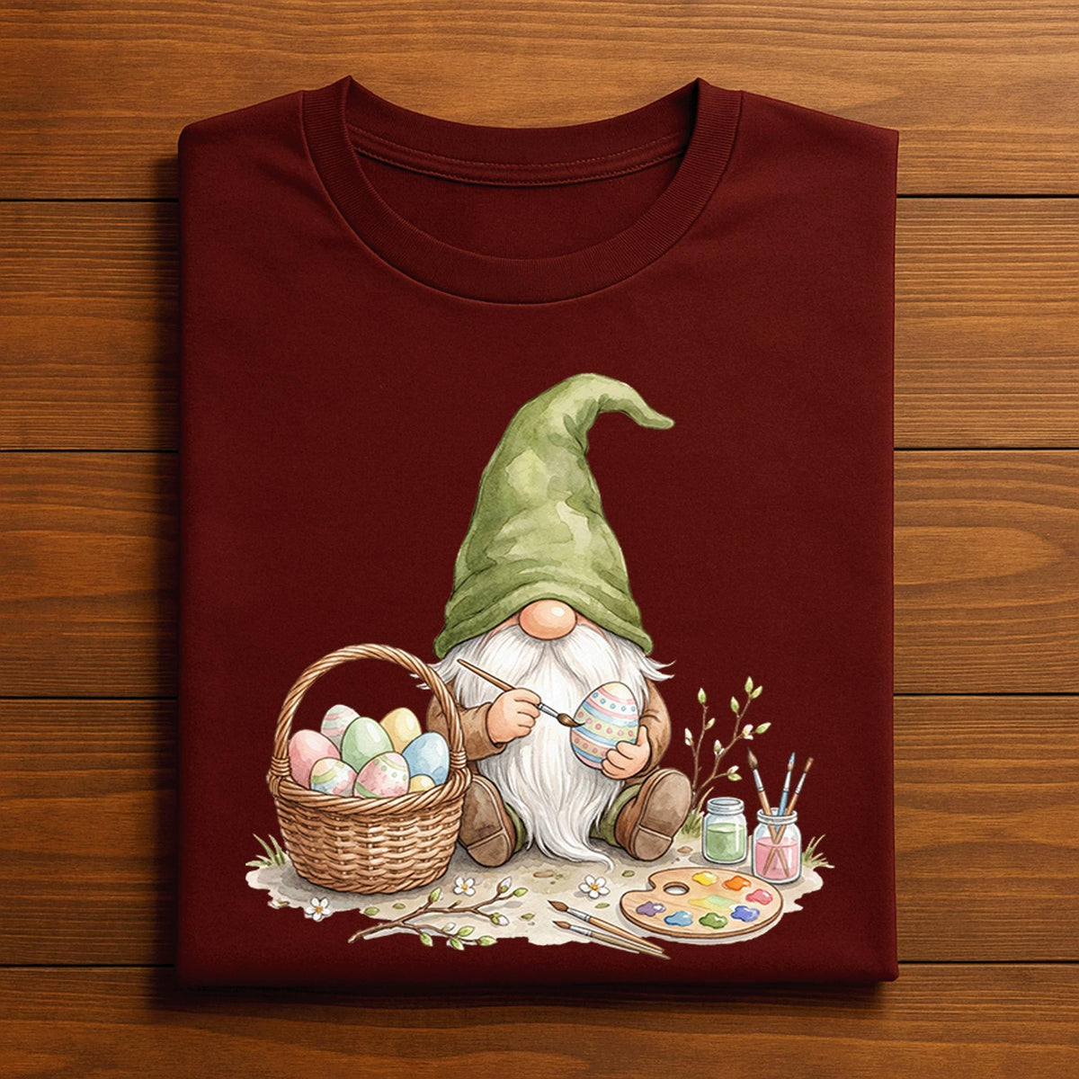 Cute Easter Gnome Painting Eggs Shirt, Spring Easter Gnome Artist Tee, Easter Egg Painting Gnome Shirt, Easter Gift for Gnome Lovers