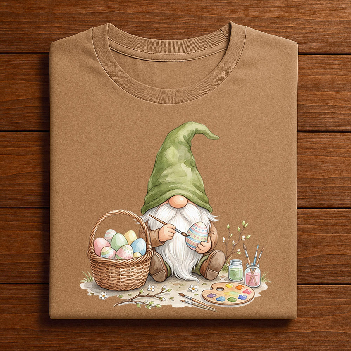 Cute Easter Gnome Painting Eggs Shirt, Spring Easter Gnome Artist Tee, Easter Egg Painting Gnome Shirt, Easter Gift for Gnome Lovers