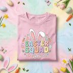 Easter Squad Bunny Shirt Cute Easter Bunny Ears Graphic Tee, Pastel Easter Squad Shirt for Family Group, Easter Egg Hunt Team Shirt