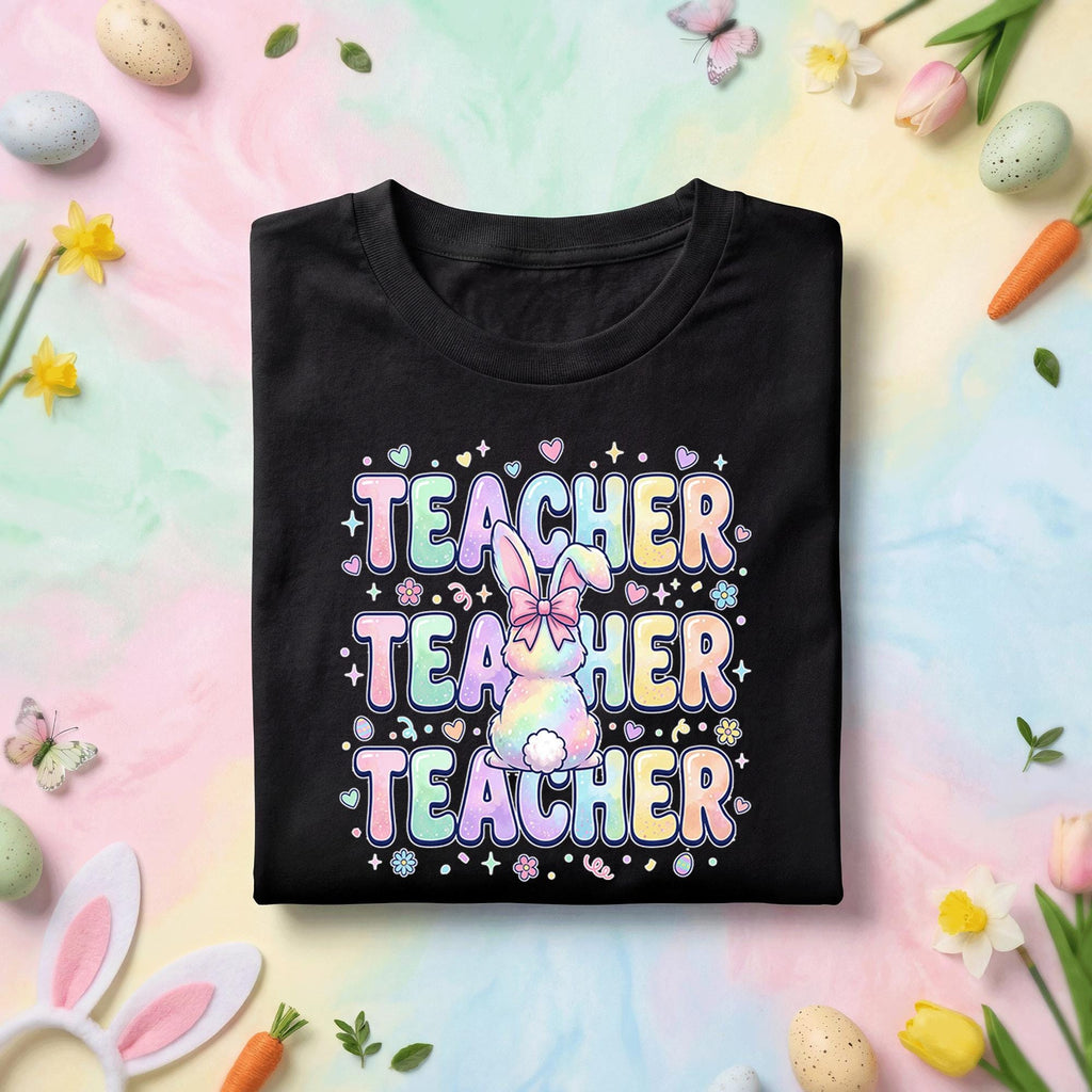 Teacher Easter Shirt Cute Bunny Teacher Tee Pastel Spring Teacher Gift Easter Bunny Shirt Teacher Holiday Shirt