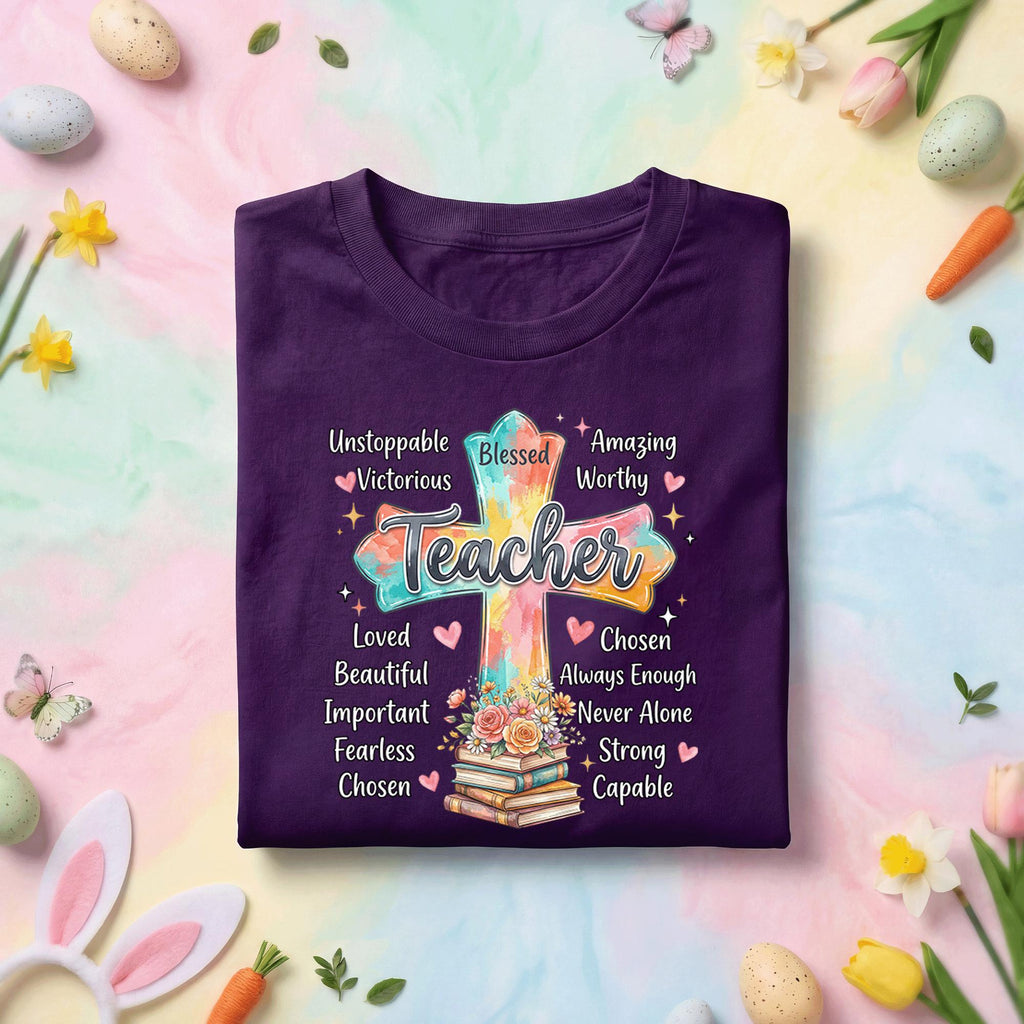 Christian Teacher Shirt Blessed Teacher Cross Shirt Faith Teacher Gift Religious Teacher Tee Inspirational Teacher Appreciation Shirt