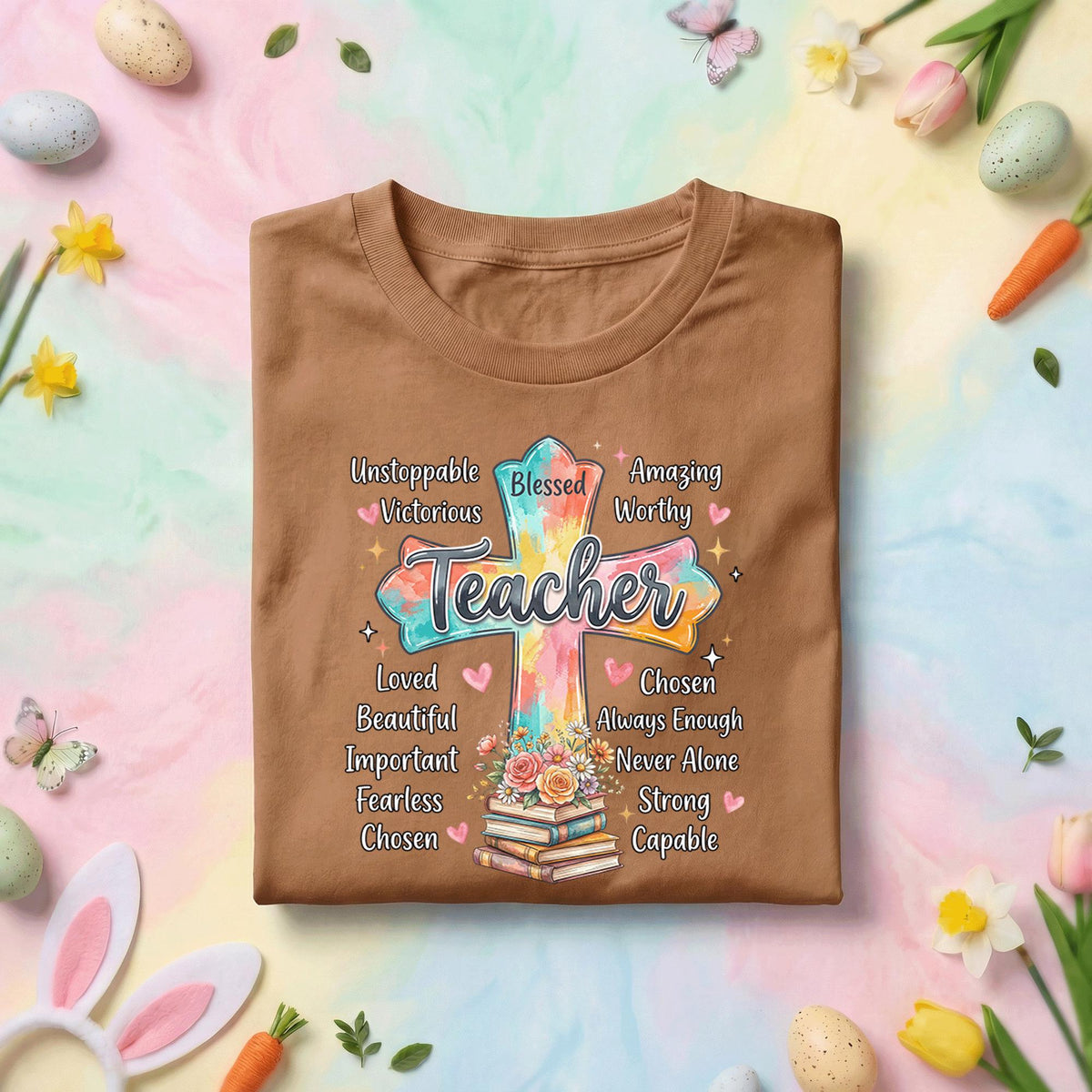 Christian Teacher Shirt Blessed Teacher Cross Shirt Faith Teacher Gift Religious Teacher Tee Inspirational Teacher Appreciation Shirt