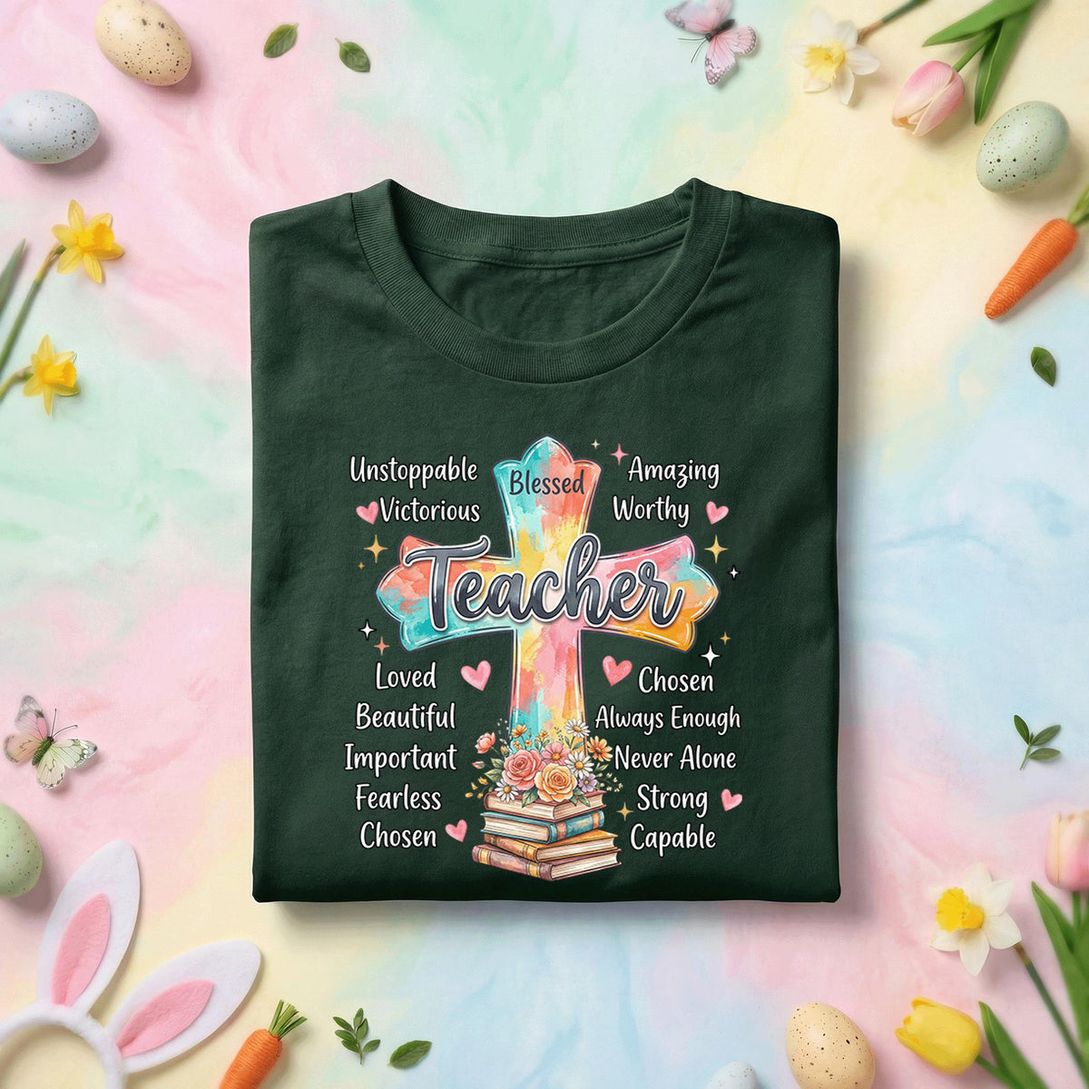 Christian Teacher Shirt Blessed Teacher Cross Shirt Faith Teacher Gift Religious Teacher Tee Inspirational Teacher Appreciation Shirt