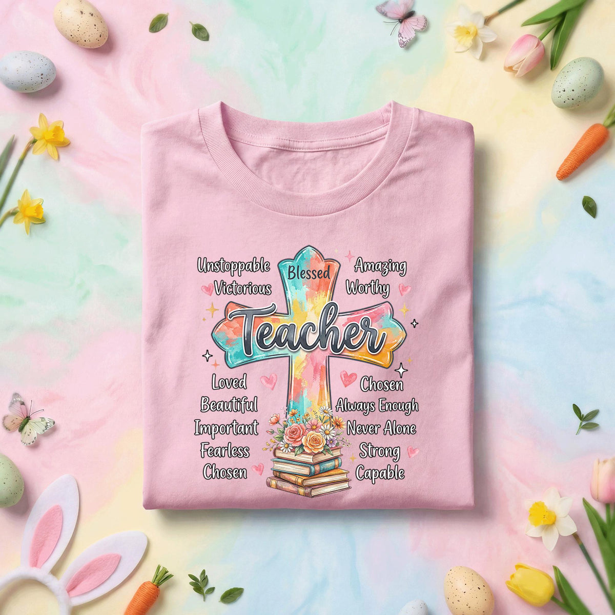 Christian Teacher Shirt Blessed Teacher Cross Shirt Faith Teacher Gift Religious Teacher Tee Inspirational Teacher Appreciation Shirt
