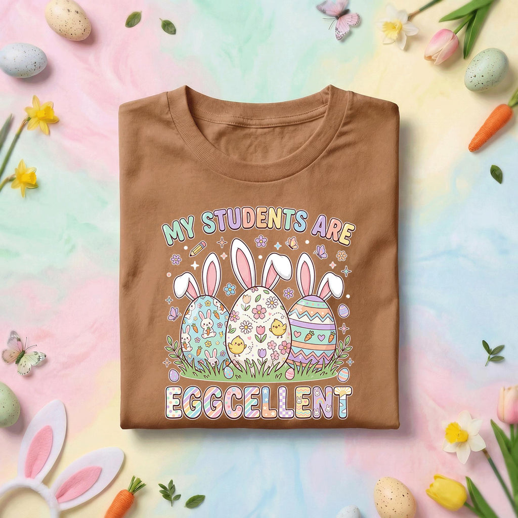 My Students Are Eggcellent Easter Teacher Shirt Cute Bunny Egg Teacher Tee Funny Easter Teacher Gift Spring Classroom Shirt