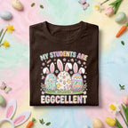 My Students Are Eggcellent Easter Teacher Shirt Cute Bunny Egg Teacher Tee Funny Easter Teacher Gift Spring Classroom Shirt