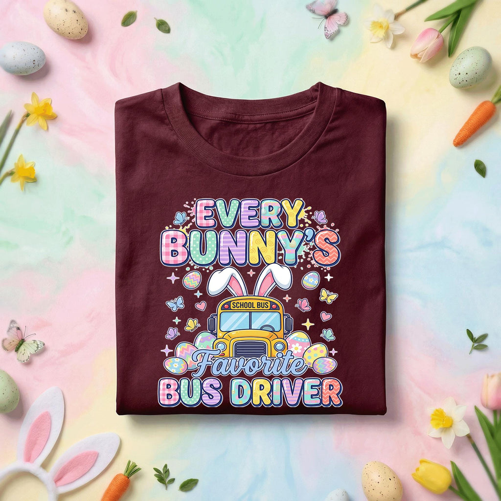 Every Bunny’s Favorite Bus Driver Easter Shirt Cute School Bus Bunny Driver Tee Funny Easter Bus Driver Gift Spring Bus Driver Shirt