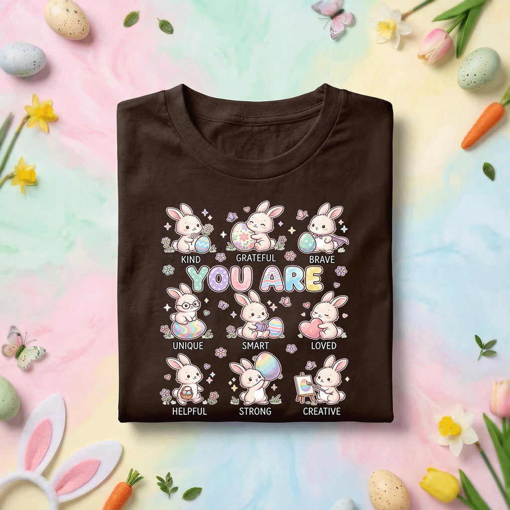 You Are Kind Brave Smart Bunny Shirt Positive Affirmation Easter Shirt Cute Bunny Teacher School Counselor Kids Kindness Shirt