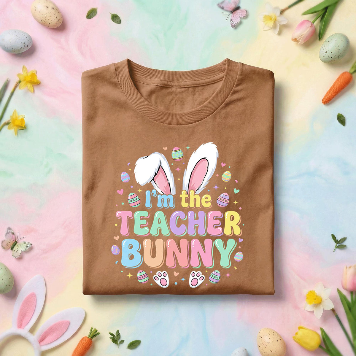 I'm The Teacher Bunny Easter Teacher Shirt Cute Bunny Teacher Tee Funny Easter Teacher Gift Pastel Spring Classroom Shirt