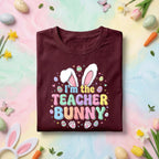 I'm The Teacher Bunny Easter Teacher Shirt Cute Bunny Teacher Tee Funny Easter Teacher Gift Pastel Spring Classroom Shirt