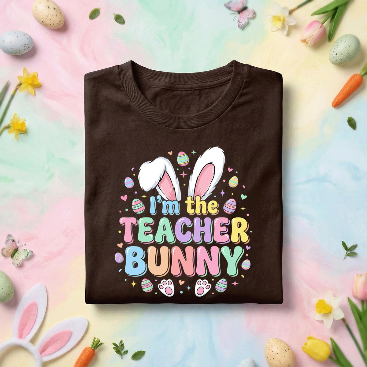 I'm The Teacher Bunny Easter Teacher Shirt Cute Bunny Teacher Tee Funny Easter Teacher Gift Pastel Spring Classroom Shirt