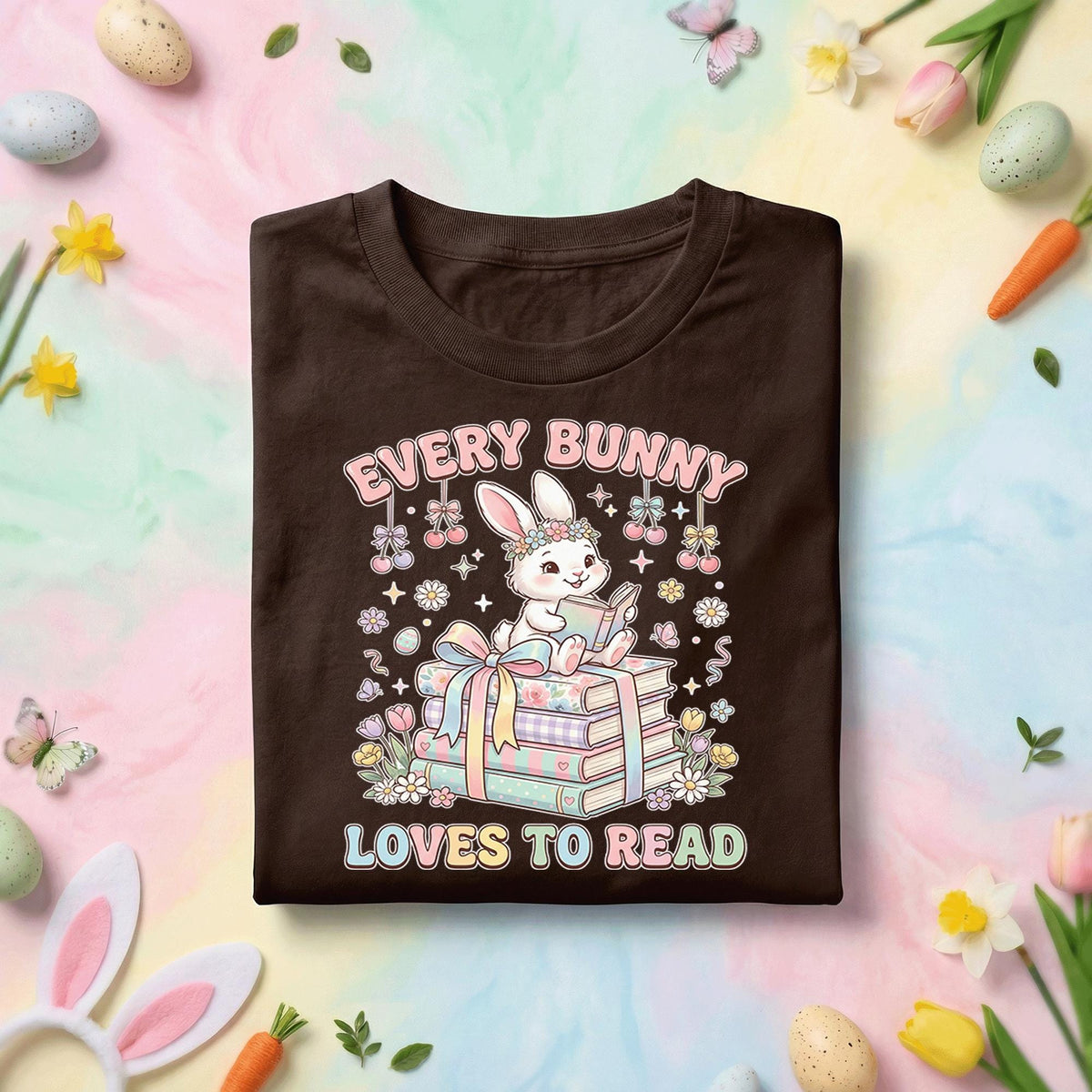 Every Bunny Loves To Read Teacher Shirt Cute Reading Bunny Easter Teacher Tee Spring Librarian Gift Book Lover Teacher Shirt