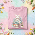 Cute Reading Bunny Easter Shirt Book Lover Bunny Shirt Spring Reading Teacher Tee Librarian Easter Gift Bunny Bookwor...