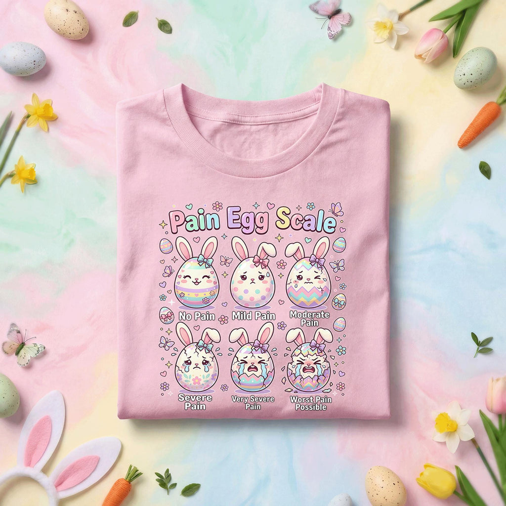 Pain Egg Scale Easter Shirt Funny Bunny Pain Scale Tee Cute Easter Nurse Shirt Easter Humor Shirt