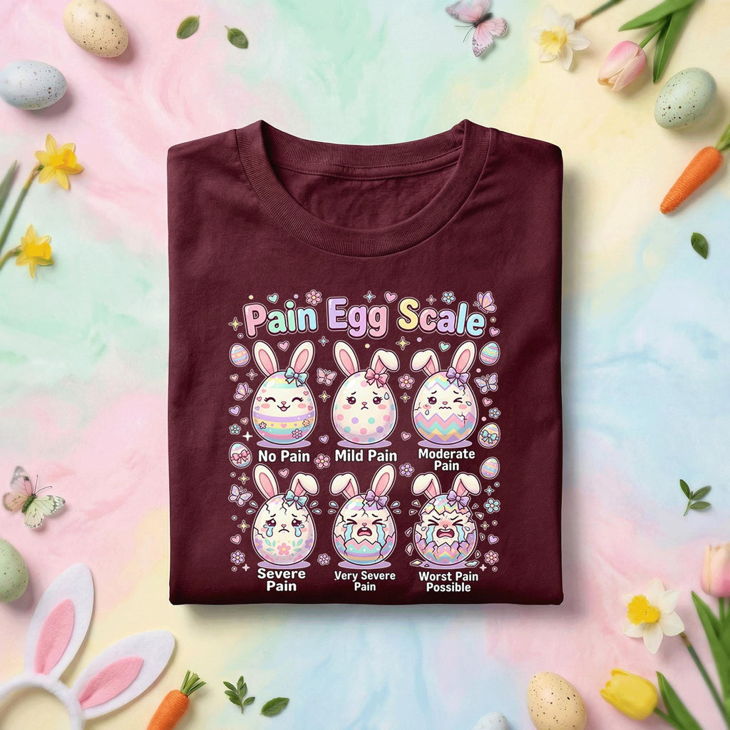 Pain Egg Scale Easter Shirt Funny Bunny Pain Scale Tee Cute Easter Nurse Shirt Easter Humor Shirt