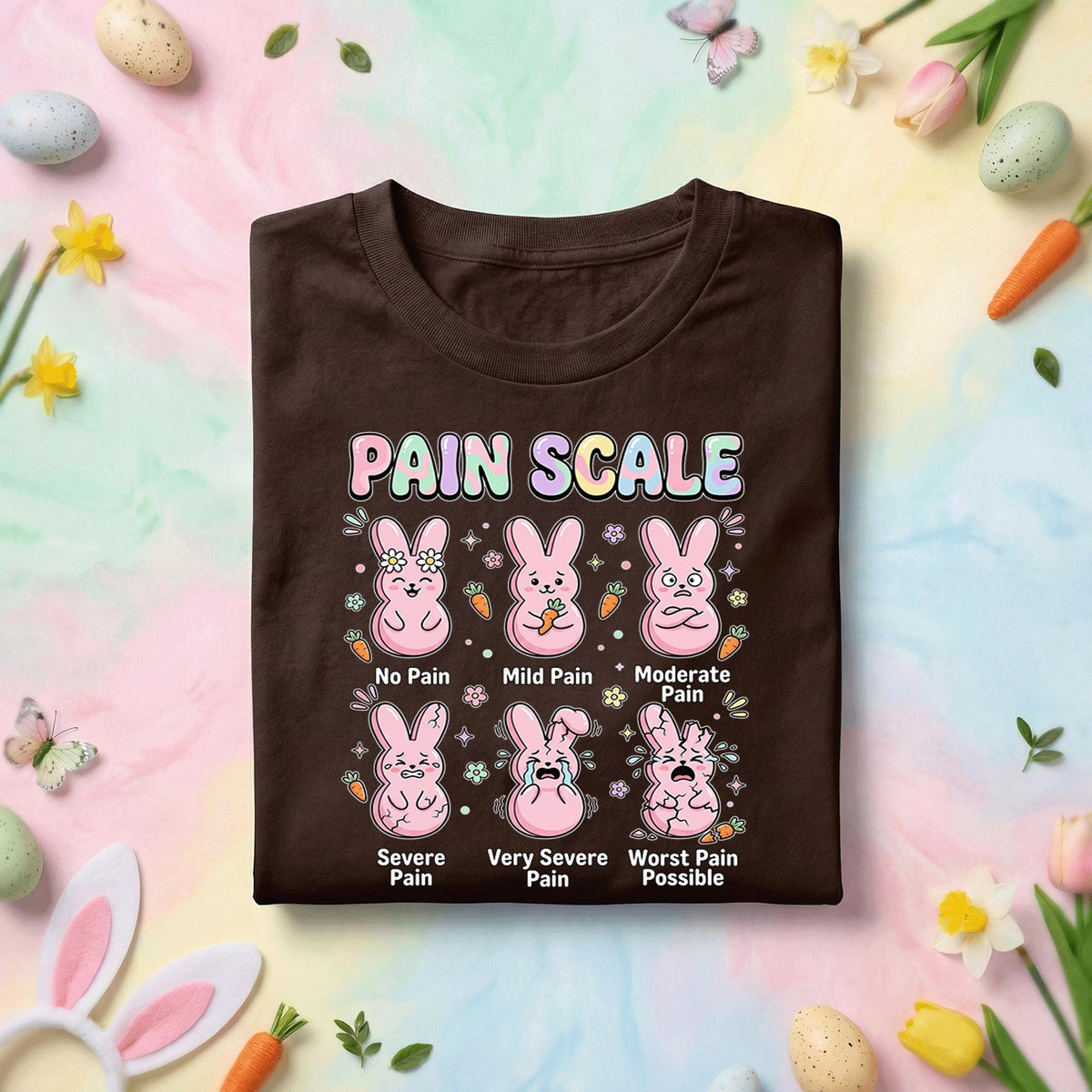 Pain Scale Bunny Nurse Shirt Funny Easter Bunny Tee Cute Bunny Pain Scale Shirt Spring Humor Nurse Gift Easter Nurse ...