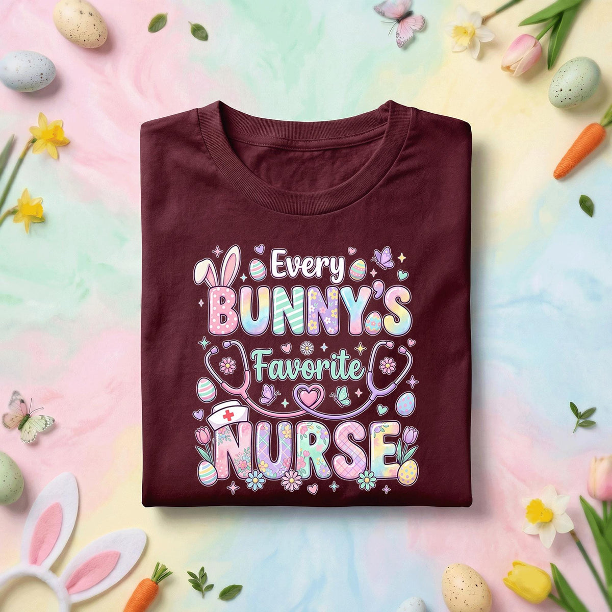 Every Bunny’s Favorite Nurse Shirt Cute Easter Nurse Bunny Tee Funny Nurse Easter Shirt Pastel Spring Nurse Gift Medical Worker Bunny Shirt