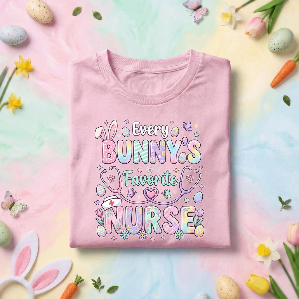 Every Bunny’s Favorite Nurse Shirt Cute Easter Nurse Bunny Tee Funny Nurse Easter Shirt Pastel Spring Nurse Gift Medical Worker Bunny Shirt