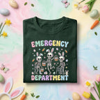Emergency Department Skeleton Bunny Shirt Funny ER Nurse Easter Shirt Dark Humor Medical Worker Easter Bunny Skeleton Tee