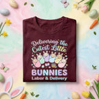 Labor and Delivery Nurse Easter Shirt Delivering the Cutest Little Bunnies Shirt L&D Nurse Easter Tee OB Nurse Spring Gift