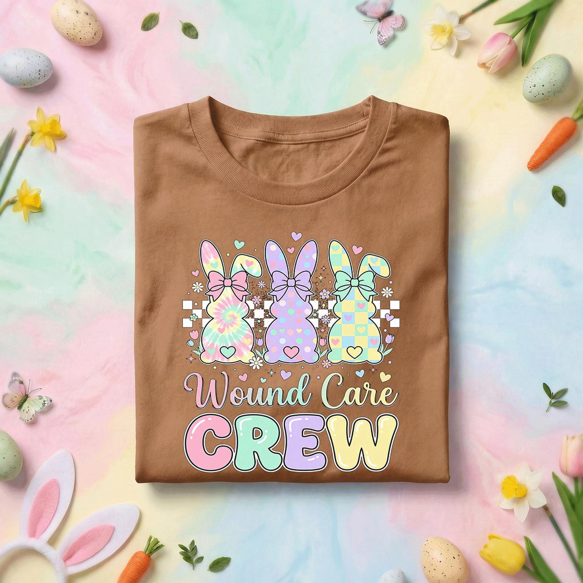 Wound Care Nurse Easter Shirt Wound Care Crew Bunny Shirt Easter Healthcare Worker Tee Cute Nurse Spring Gift Medical Team Shirt
