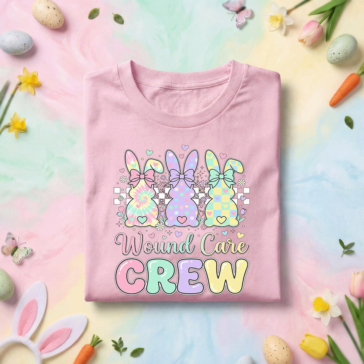 Wound Care Nurse Easter Shirt Wound Care Crew Bunny Shirt Easter Healthcare Worker Tee Cute Nurse Spring Gift Medical Team Shirt